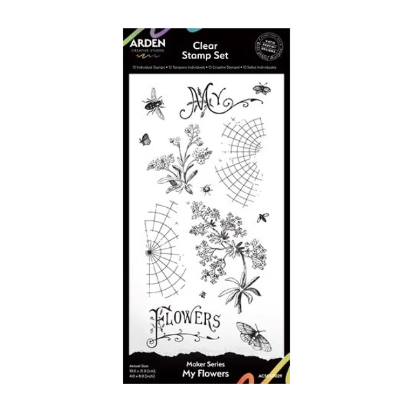 Arden Creative Studio, Maker Series, Clear Stamp, My Flowers, 4x8 inch - ACSCS0029