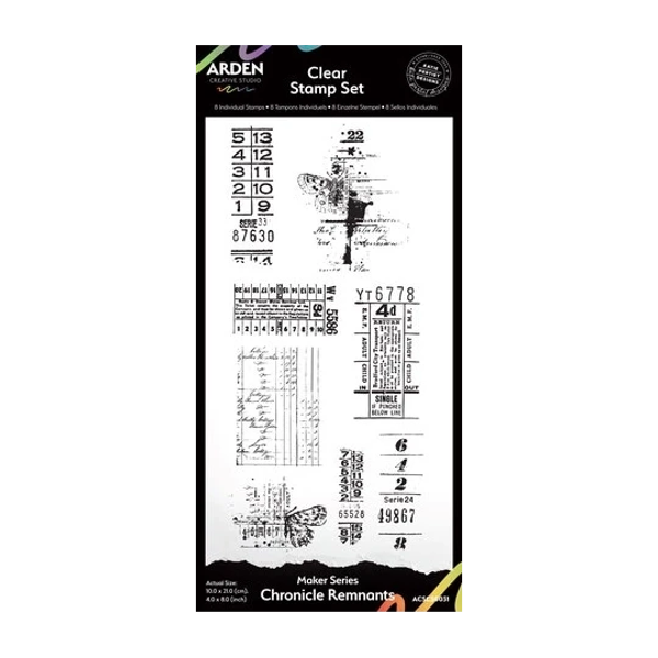 Arden Creative Studio, Maker Series, Clear Stamp, Chronicle Remnants, 4x8 inch - ACSCS0031