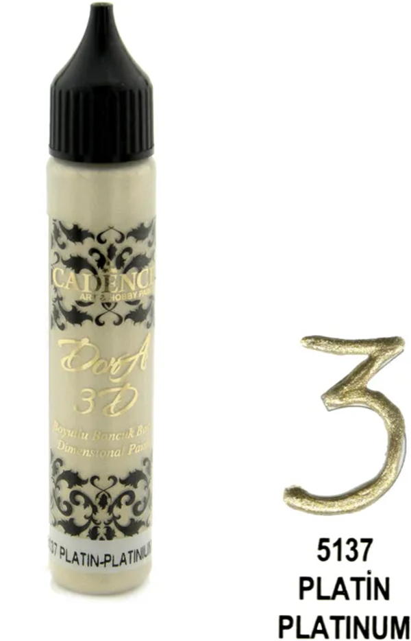 Cadence,Dora, 3D Metallic Dimensional Verf, Platina, 25 ml