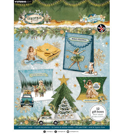 PRE-ORDER - Studiolight, Die Cut Paperpad, DIY Gift Boxes, Christmas Forest - SL-CF-DCPP514