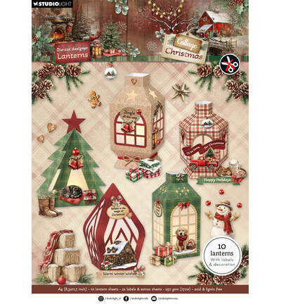 PRE-ORDER - Studiolight, Die Cut Paperpad, DIY Lanterns, Cottage Christmas - SL-CF-DCPP515