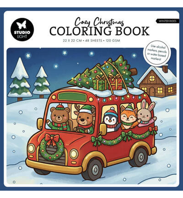 PRE-ORDER - Studiolight, Cozy Christmas, Coloring Book, Winter Rides - SL-ES-CB15