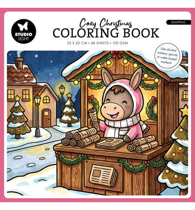 PRE-ORDER - Studiolight, Cozy Christmas, Coloring Book, Cozy Shopping - SL-ES-CB17
