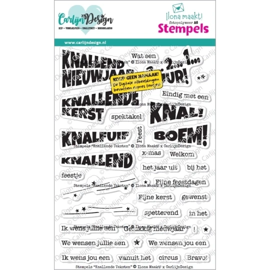 Carlijn Design, Ilona Maakt, Clear Stamp, Knallende Teksten - CDST-0186