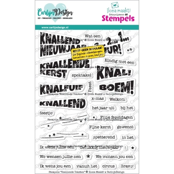 Carlijn Design, Ilona Maakt, Clear Stamp, Knallende Teksten - CDST-0186
