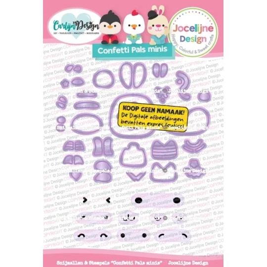 Carlijn Design, Jocelijne, Snijmal + Stempel, Confetti Pals Mini - CDJD-0095