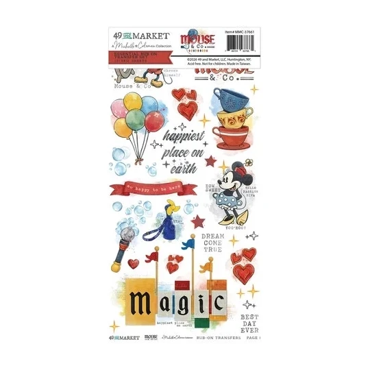 49 and Market, Rub On Transfer Set, Essential, Mouse & Co., by Michelle Coleman, 6x12 inch - MMC-37661