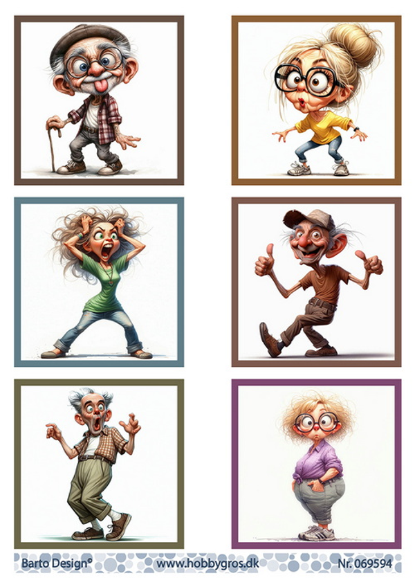 Barto Design, Knipvel, Cartoon Mensen - 069594