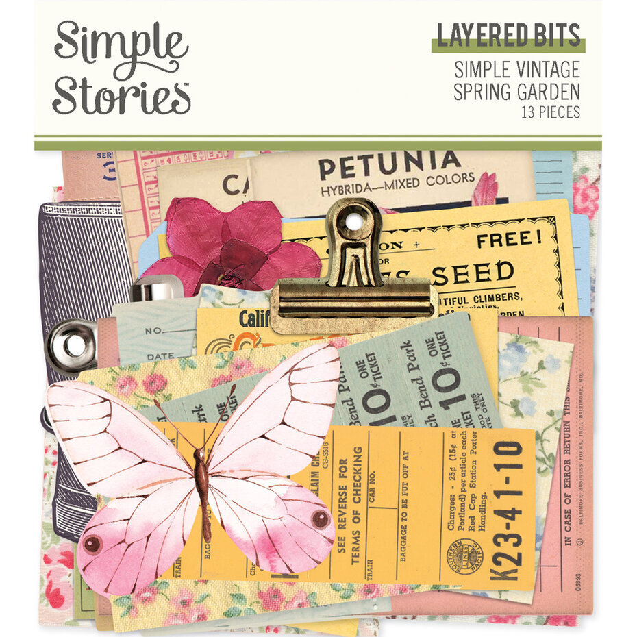 Simple Stories, Layered Bits, Simple Vintage, Spring Garden - 21726