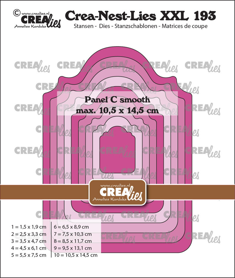 Crealies, Snijmal, Crea-Nest-Lies XXL, Paneel C Glad - CLNestXXL193