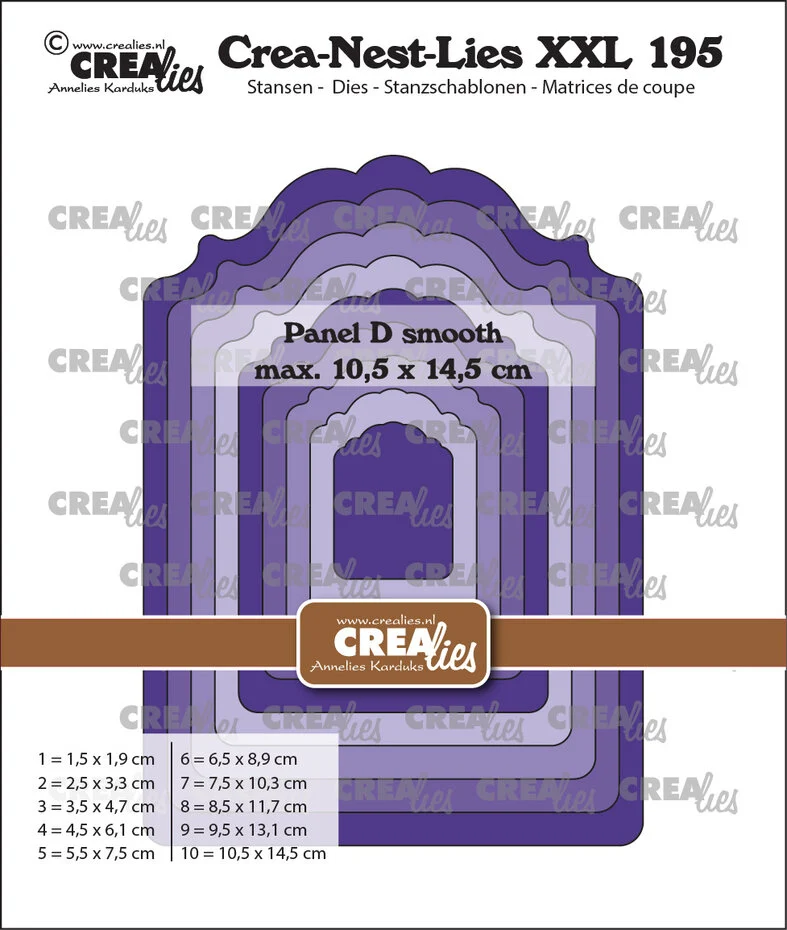 Crealies, Snijmal, Crea-Nest-Lies XXL, Paneel D Glad - CLNestXXL195