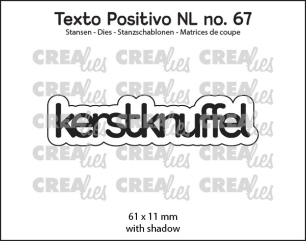 Crealies, Snijmal, Texto Positivo, Kerstknuffel - POSNL67