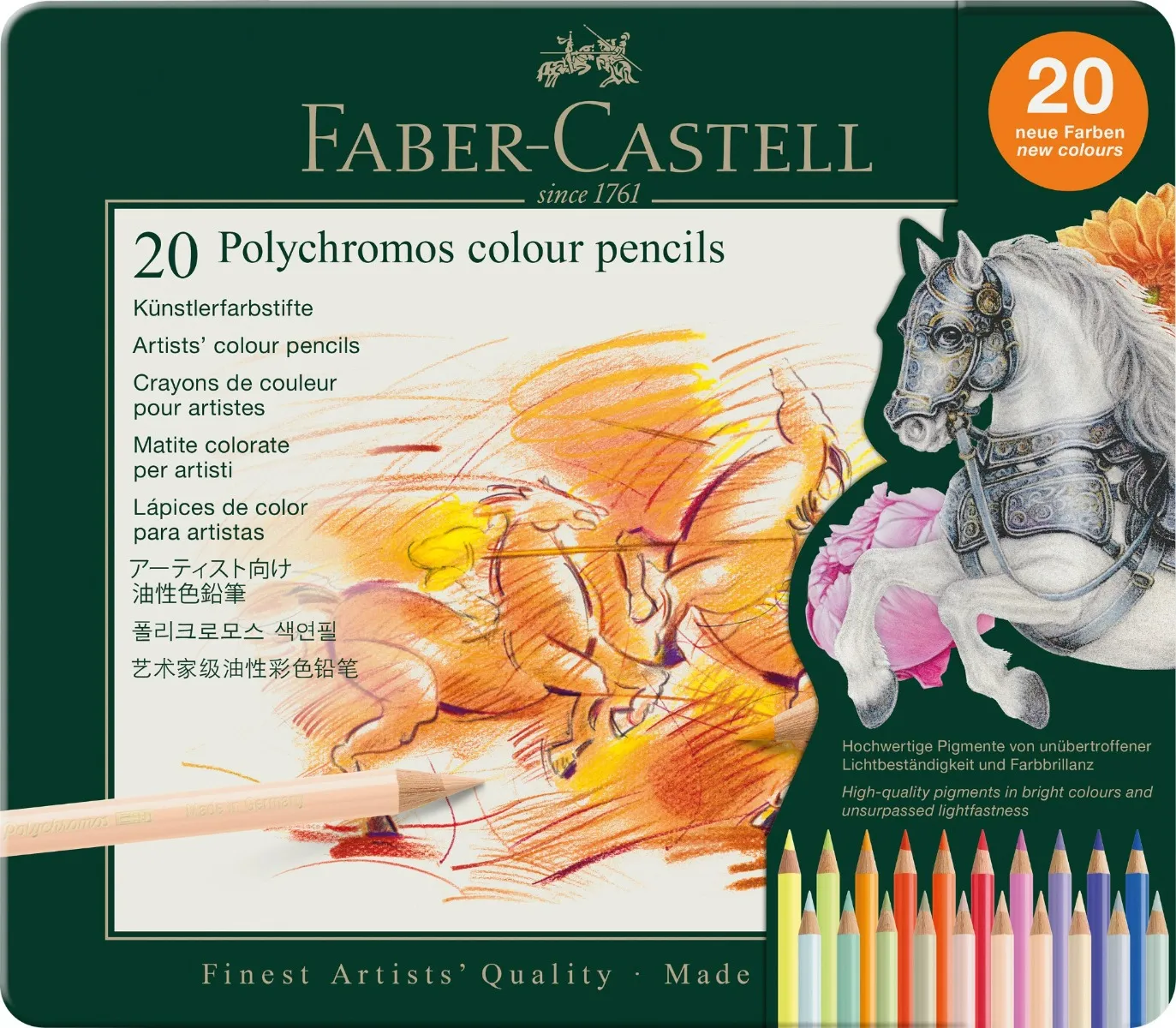 Faber Castell, Polychromos set, 20 nieuwe kleuren