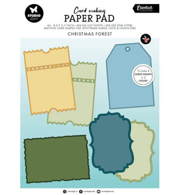 PRE-ORDER - Studiolight, Card Making Paperpad, Essentials, Christmas Forest - SL-ES-CMP35