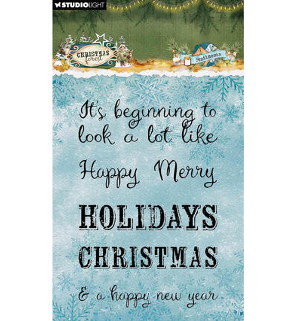 PRE-ORDER - Studiolight, Clear Stamp, Christmas Forest, Sentiments - SL-CF-STAMP954