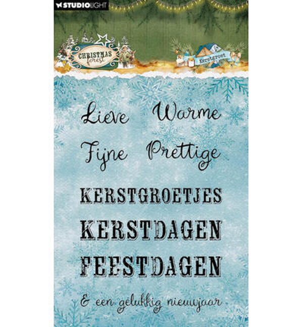 PRE-ORDER - Studiolight, Clear Stamp, Christmas Forest, Kerstgroet - SL-CF-STAMP955