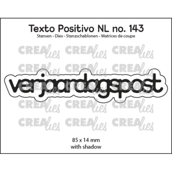 Crealies, Snijmal, Texto Positivo,  Verjaardagspost - POSNL143