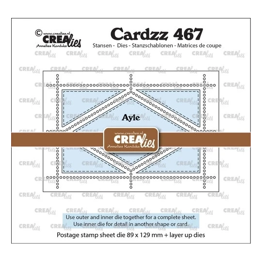 Crealies, Snijmal, Cardzz, Postzegelvel Ayle (Rechthoek met wyber) - CLCZ467