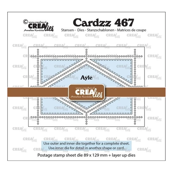 Crealies, Snijmal, Cardzz, Postzegelvel Ayle (Rechthoek met wyber) - CLCZ467