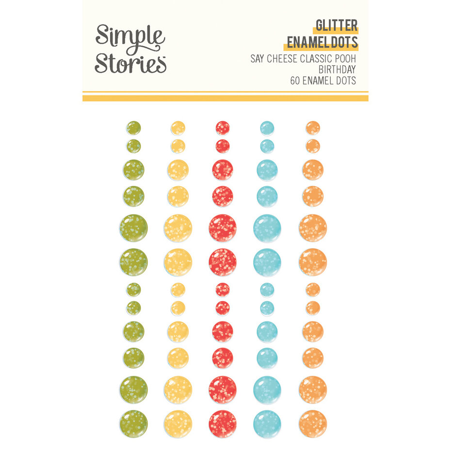Simple Stories, Glitter Enamel Dots, Classic Pooh, Birthday - 24813