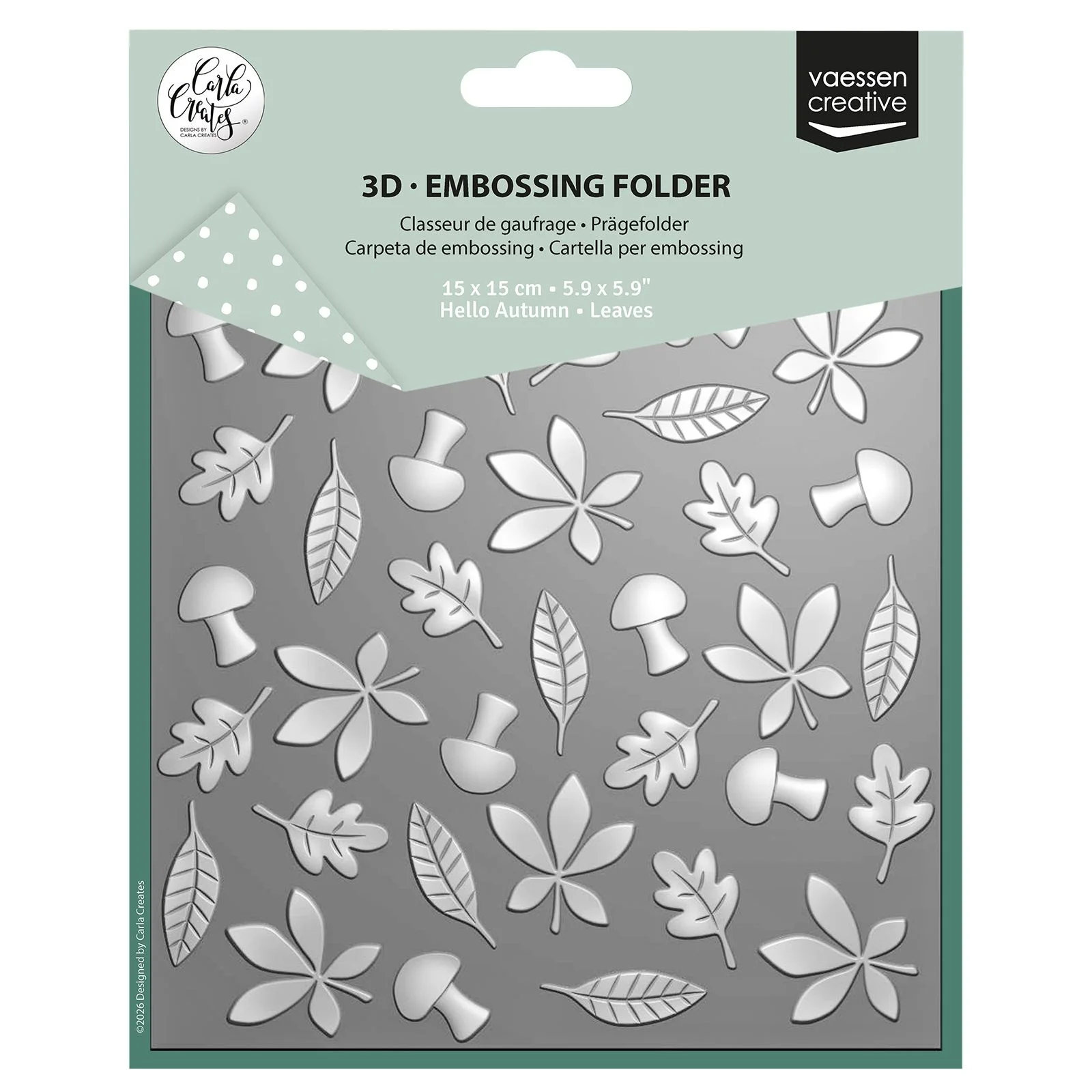 Vaesen Creative, Carla Creates, 3D Embossingfolder, Leaves  - CAR0509