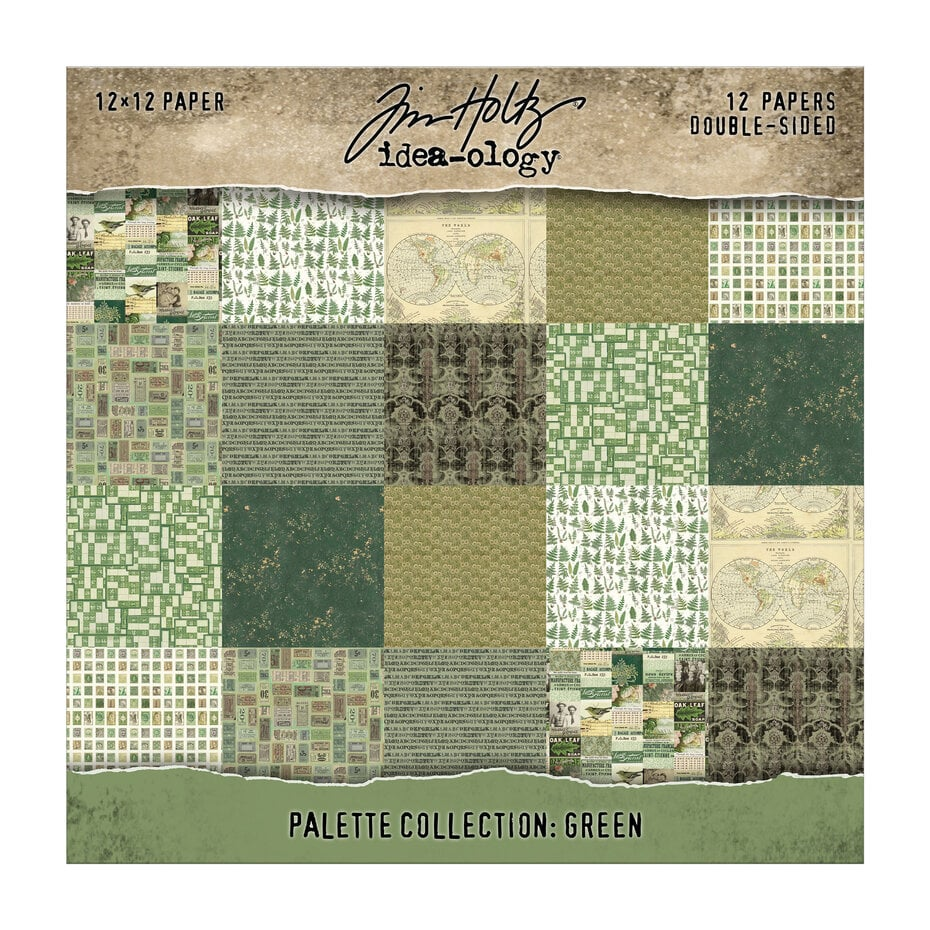 Tim Holtz, Idea-Ology, Palette Collection, 12x12 inch, Green - TH94460