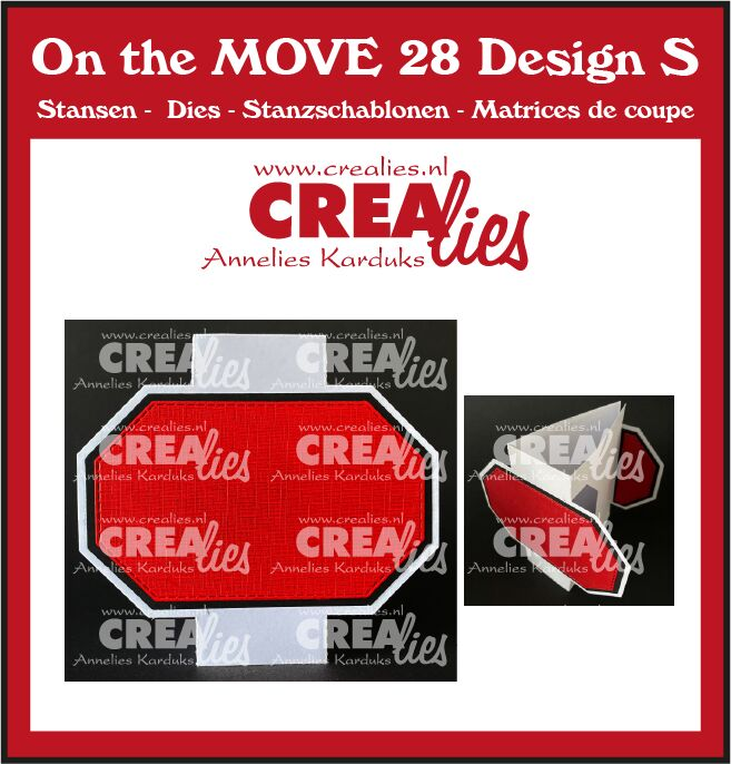 Crealies, Snijmal, On the Move, Driehoekige kaart met halve achthoeken  - CLMOVE28