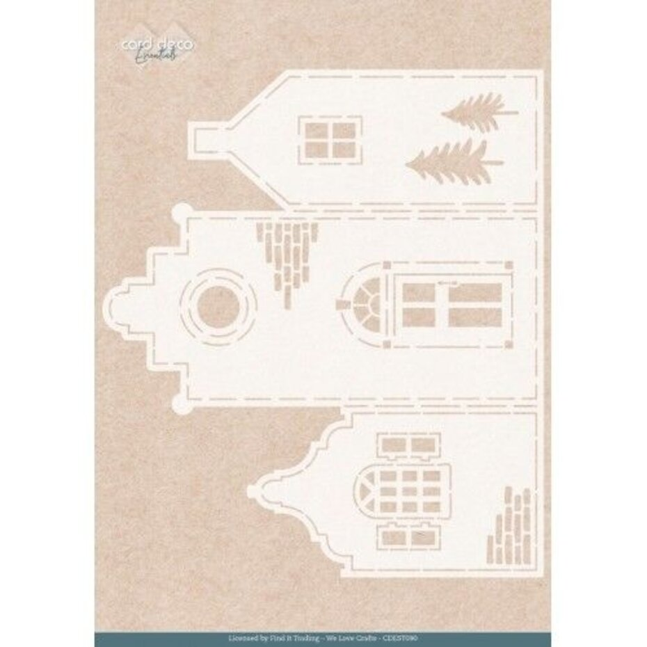 Card Deco, Card Stencil, Cosy House Card - CDEST090