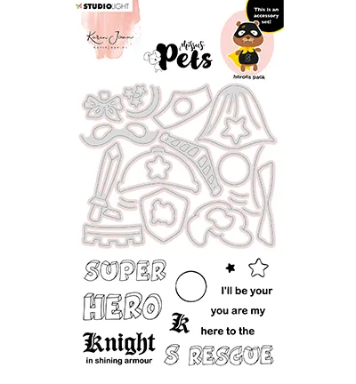 Studiolight, Karin Joan, Clear Stamp + Die, Heroes Pack - KJ-MBKJ-SCD07