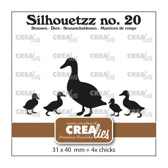 Crealies, Snijmal, Silhouetzz, Eendjes op een Rij - CLSH20
