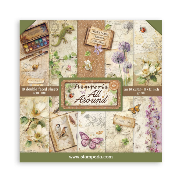 Stamperia, Scrapbook Paperpad, All Around, 12 x 12 inch - SBBL187