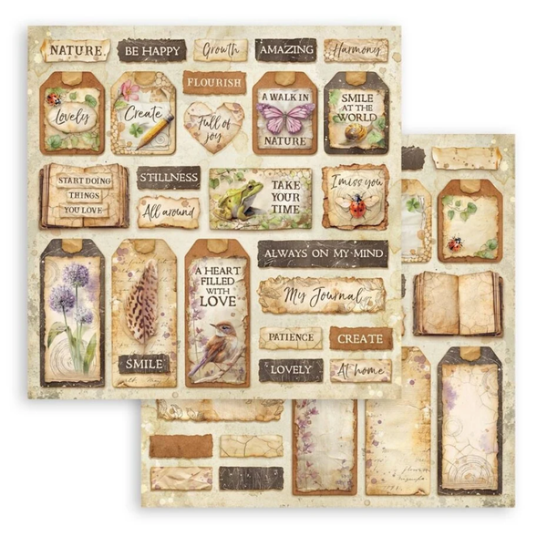 Stamperia, Scrapbookvel, All Around, 12 x 12 inch, Tags  - SBB1151