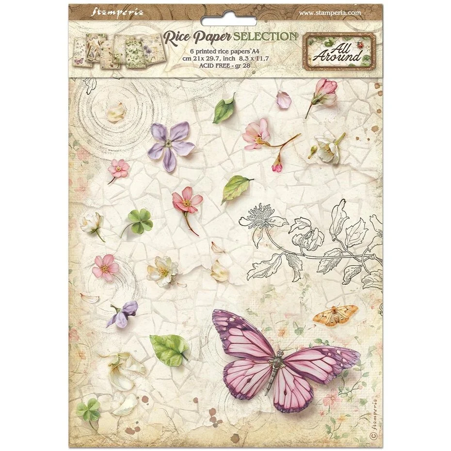 Stamperia, Rice Paper Selection, All Around, A4 formaat  - DFSA4XAR