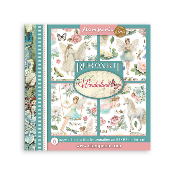 Stamperia, Rub On Assortment, Wonderland, 15,5 x 15,5 cm - DFLRBX15