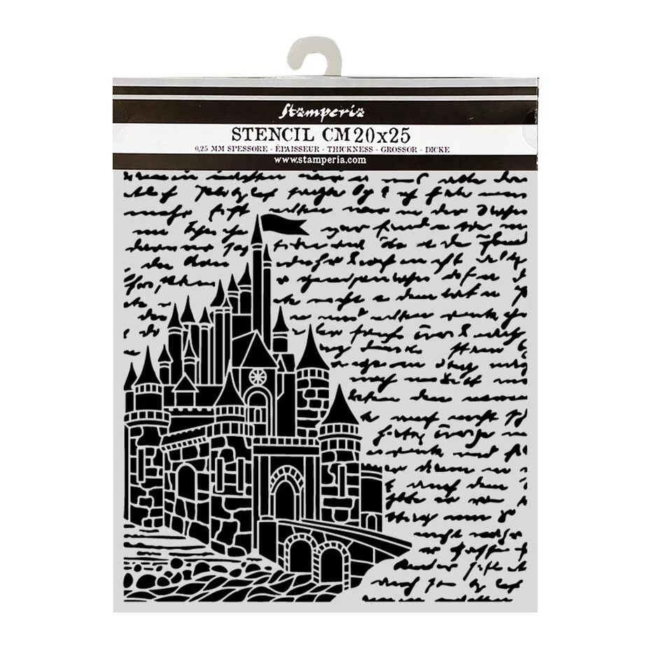 Stamperia, Thick Stencil, Wonderland, Castle, 20 x 25 cm - KSTD208