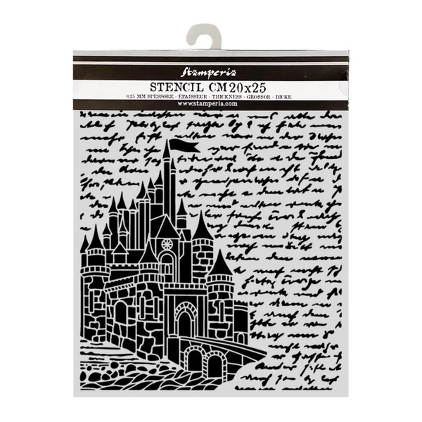 Stamperia, Thick Stencil, Wonderland, Castle, 20 x 25 cm - KSTD208
