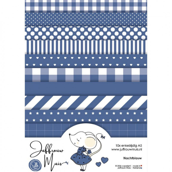 Juffrouw Muis, Tiny Cardstock, Silk Edition, Nachtblauw