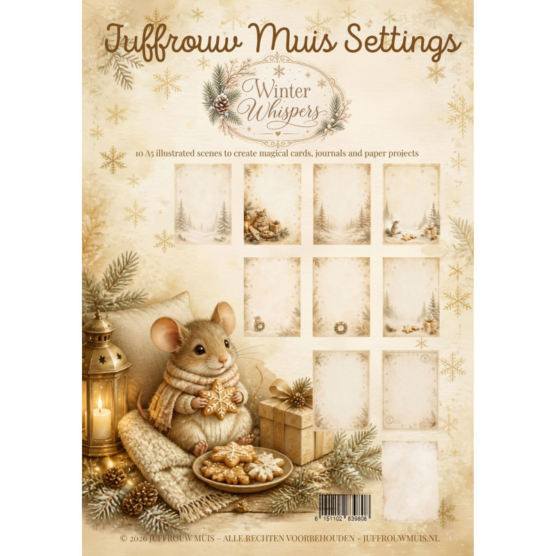Juffrouw Muis, Settings, Winter Whispers, A5 formaat