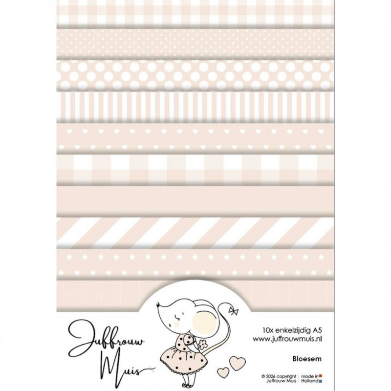 Juffrouw Muis, Tiny Cardstock, Bloesem, A5 formaat