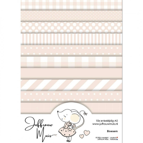 Juffrouw Muis, Tiny Cardstock, Bloesem, A5 formaat