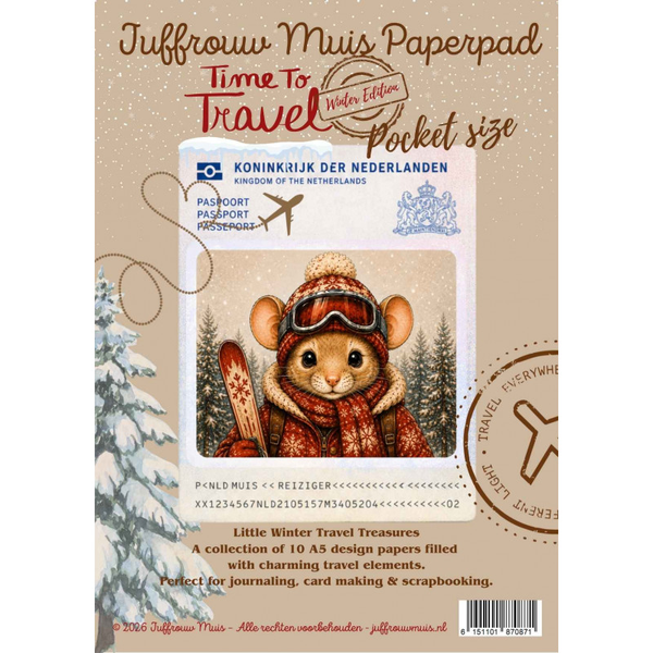 Juffrouw Muis, Paperpad, Pocket Size, Time to Travel, Winter Edition