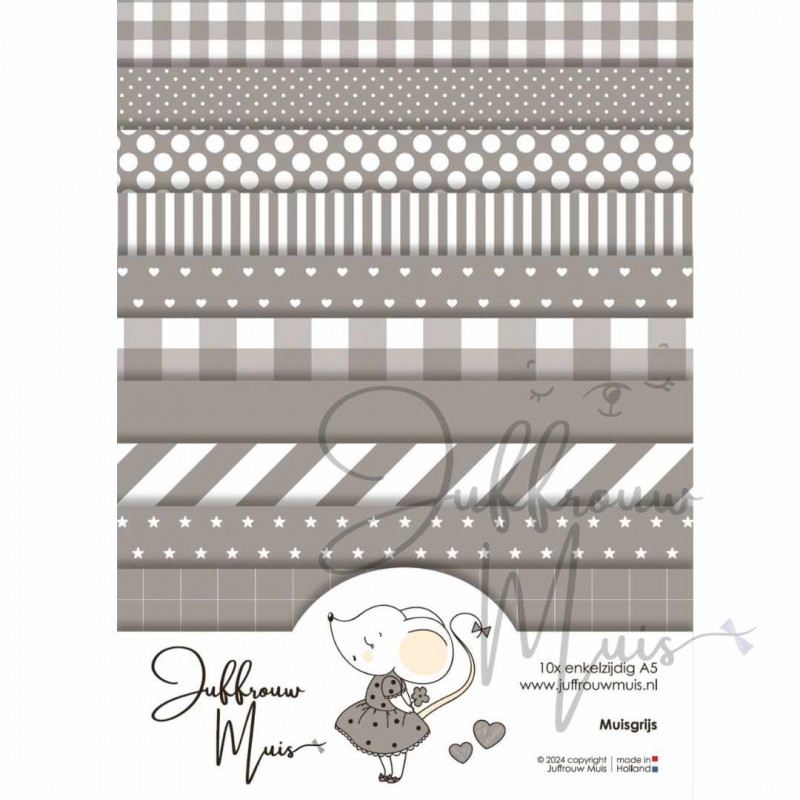 Juffrouw Muis, Tiny Cardstock, Muisgrijs, A5 formaat