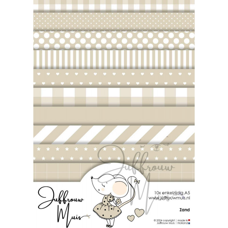 Juffrouw Muis, Tiny Cardstock, Zand, A5 formaat