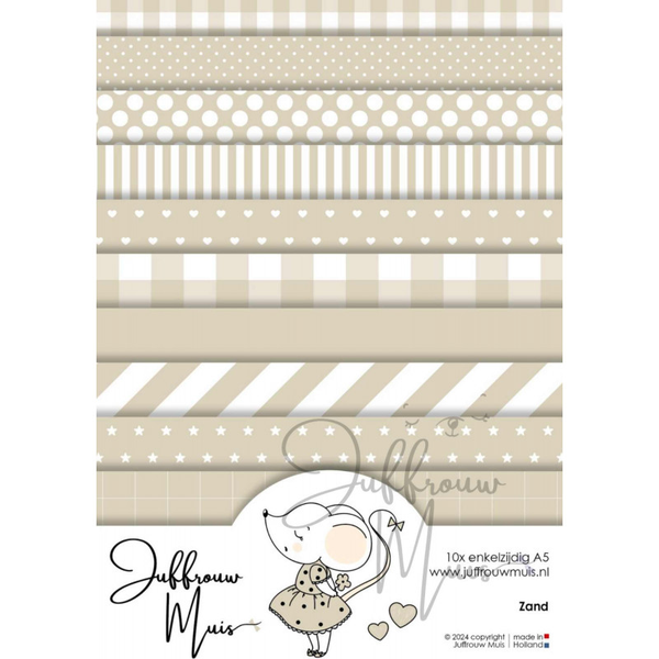 Juffrouw Muis, Tiny Cardstock, Zand, A5 formaat