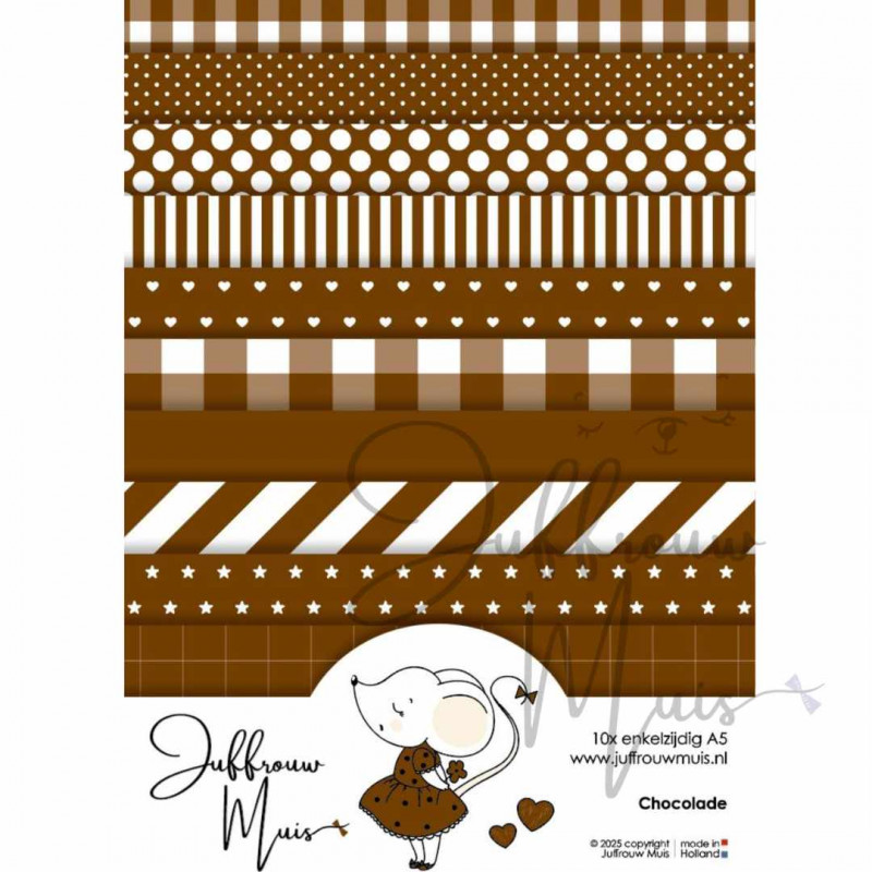 Juffrouw Muis, Tiny Cardstock, Chocolade, A5 formaat