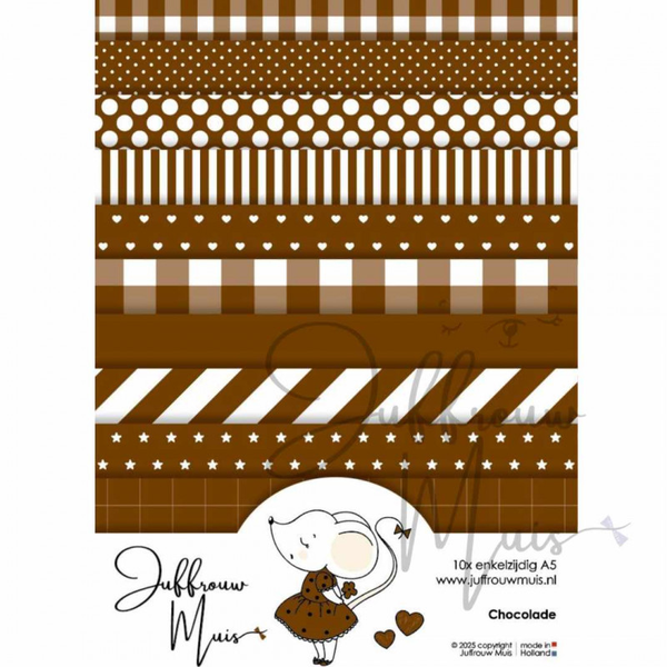 Juffrouw Muis, Tiny Cardstock, Chocolade, A5 formaat