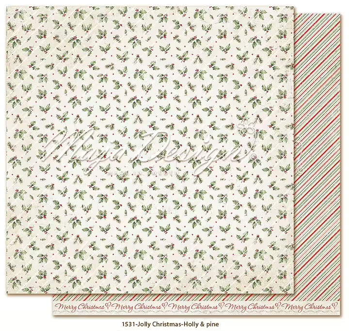 Maja Design, Scrapbookvel, Jolly Christmas, Holly & Pine - 1531