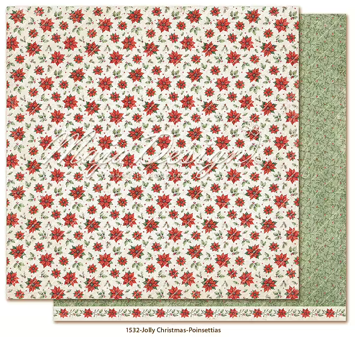Maja Design, Scrapbookvel, Jolly Christmas, Poinsettias - 1532