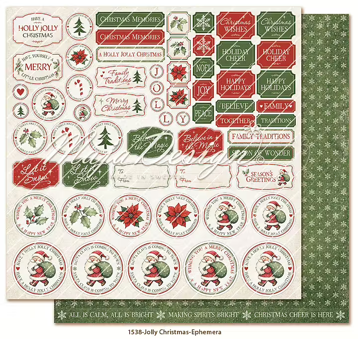 Maja Design, Scrapbookvel, Jolly Christmas, Ephemera - 1538