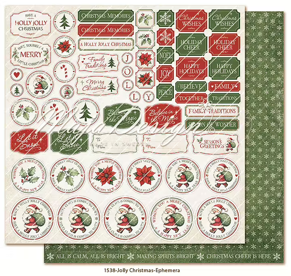 Maja Design, Scrapbookvel, Jolly Christmas, Ephemera - 1538
